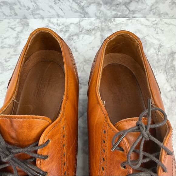 ALLEN EDMONDS Benton Cognac Leather Cap Toe Oxfords Shoes Vibram Sole Sz 10 main image 13